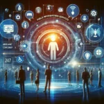 "Ilustrasi chatbot berbasis AI yang menyediakan layanan informasi publik 24/7, menunjukkan interaksi pengguna dengan sistem otomasi untuk mendapatkan jawaban cepat dan efisien."