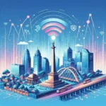"Infraestructura de internet de MyRepublic en Surabaya, mostrando la expansión de servicios de internet fijo para mejorar la conectividad en la región."